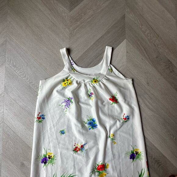 Vintage Garden Party Floral House Dress Dressing Gown Caftan Muumuu 70s 60s - Picture 5 of 11